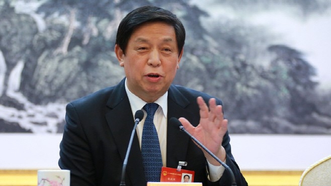 Ông Lật Chiến Thư, Chủ tịch Quốc hội Nhân dân Trung Quốc - Ảnh: Tân Hoa Xã.