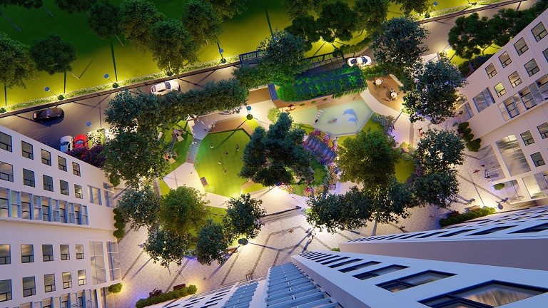 Anland Premium dành diện tích lớn cho cây xanh và sân chơi cho trẻ.