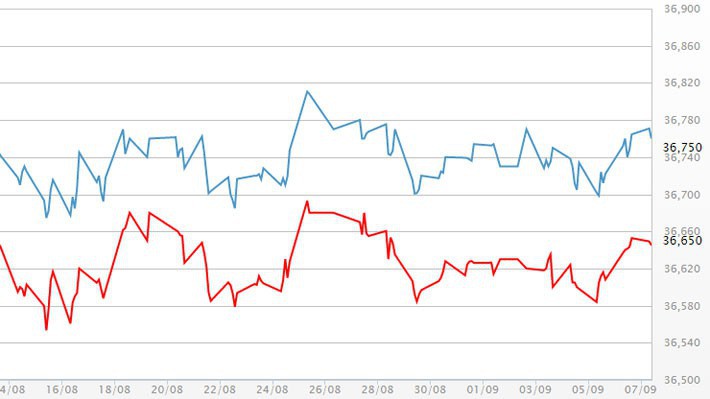 Diễn biến giá vàng SJC tại DOJI - Nguồn: DOJI.