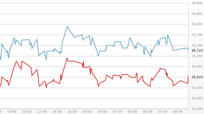 Diễn biến giá vàng SJC tại DOJI - Nguồn: DOJI.