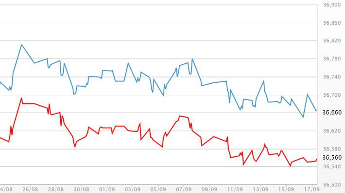 Diễn biến giá vàng SJC tại DOJI - Nguồn: DOJI.