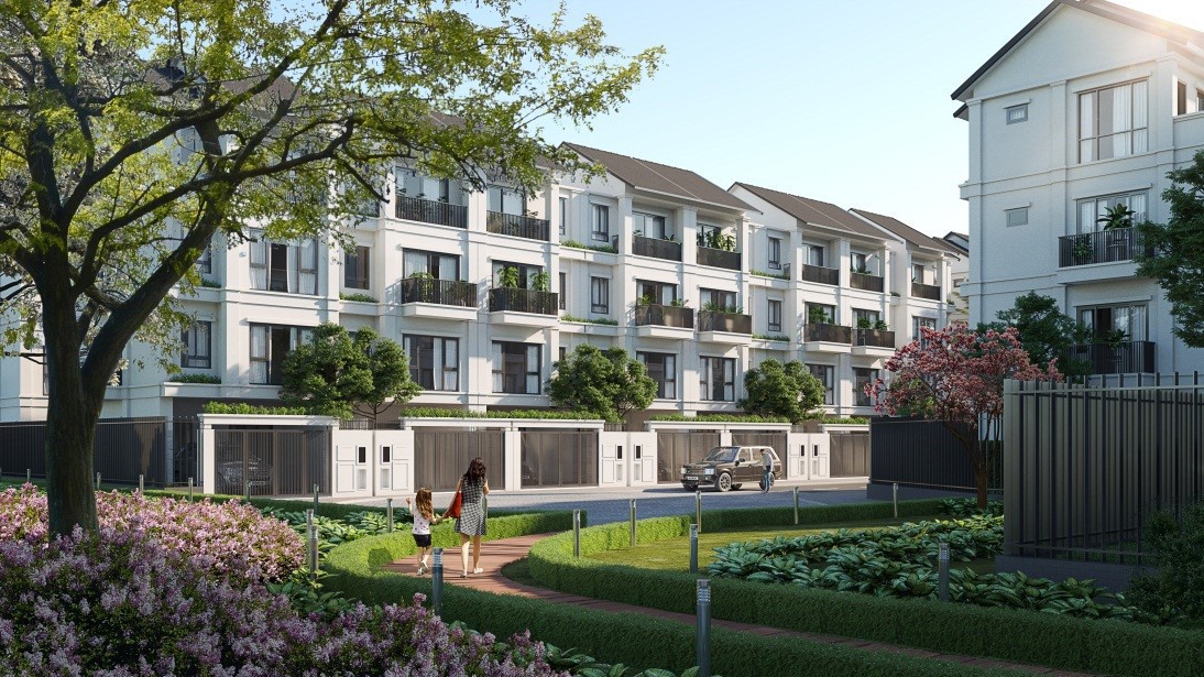 Các căn liền kề Dahlia Homes được bàn giao đồng bộ.