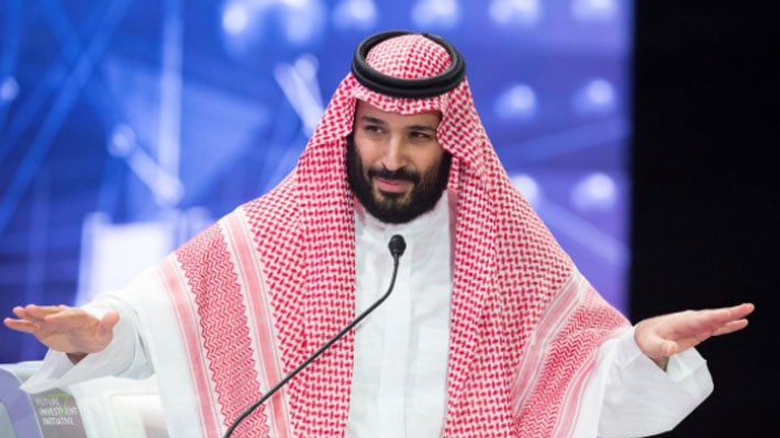 Thái tử Mohammed bin Salman phát biểu tại hội nghị đầu tư ở Riyadh ngày 24/10 - Ảnh: Reuters.