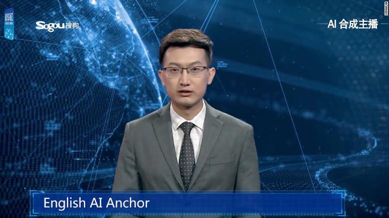 Người dẫn chương trình tin tức AI của Tân Hoa Xã - Ảnh: Tân Hoa Xã.