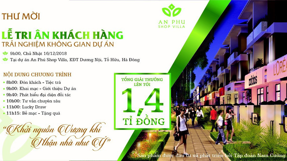 Tổng giá trị giải thưởng tại sự kiện Lễ Tri ân Khách hàng dự án An Phú Shop-villa lên tới 1,4 tỷ đồng.