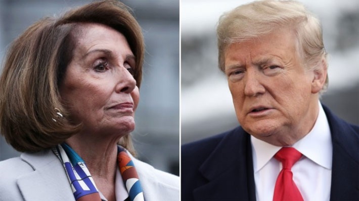Chủ tịch Hạ viện Mỹ Nancy Pelosi và Tổng thống Mỹ Donald Trump - Ảnh: CNN.