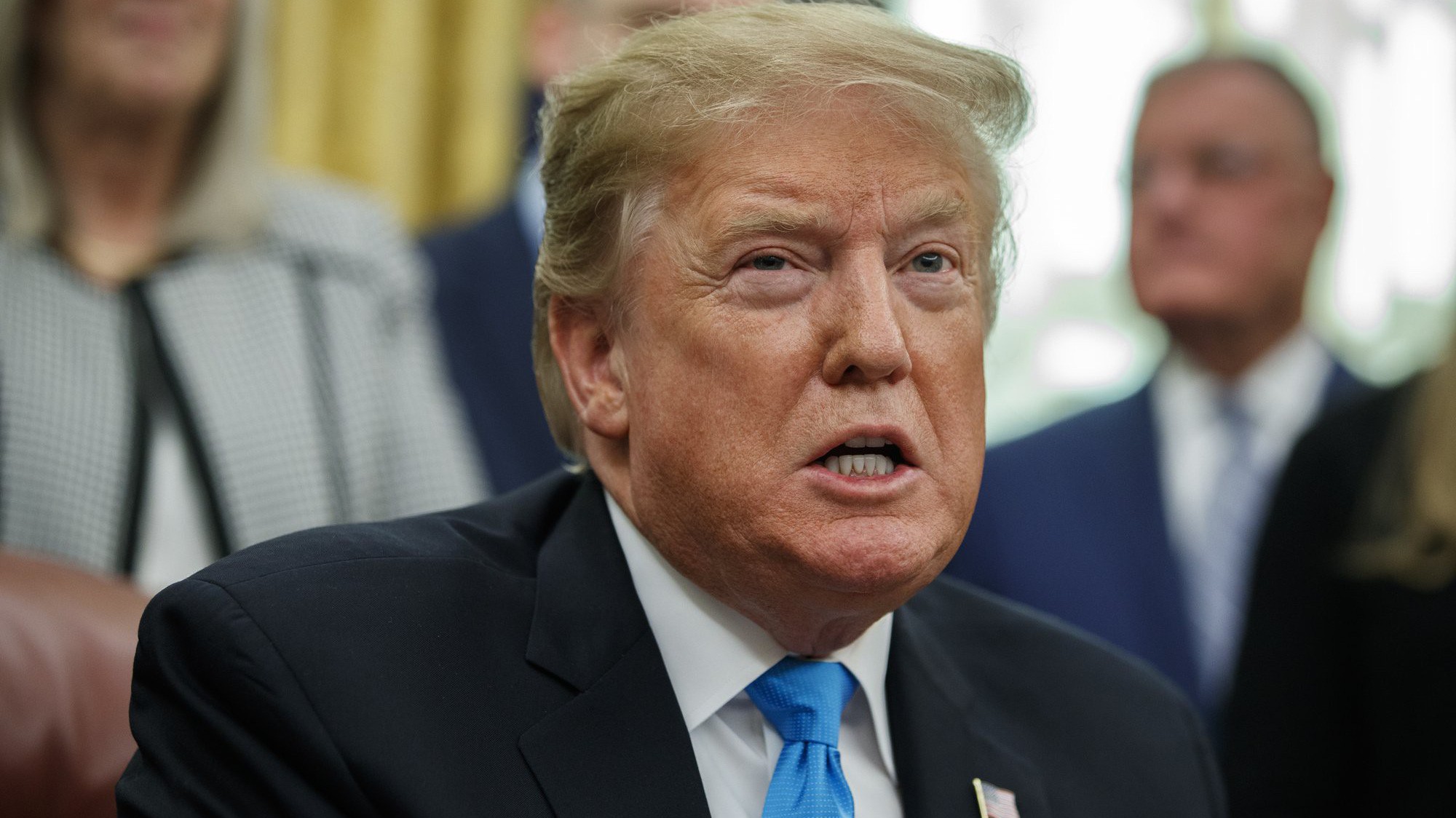 Tổng thống Mỹ Donald Trump trong cuộc họp báo ở Nhà Trắng ngày 19/2 - Ảnh: Reuters.