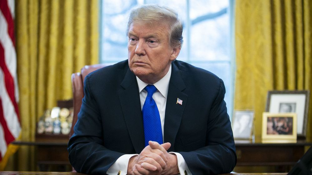 Tổng thống Mỹ Donald Trump tại Nhà Trắng ngày 24/2 - Ảnh: Bloomberg.