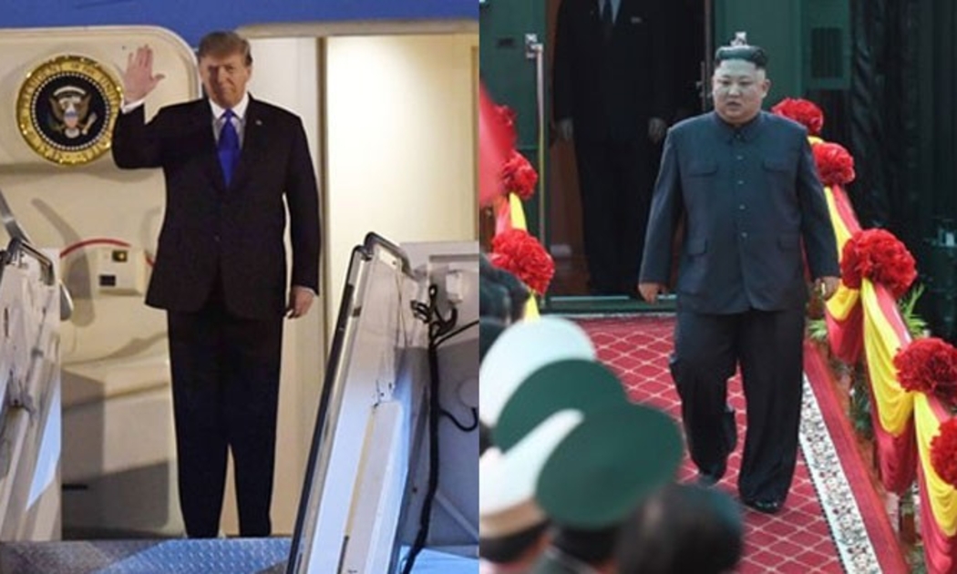 Tổng thống Mỹ Donald Trump (trái) và Chủ tịch Triều Tiên Kim Jong Un đến Việt Nam ngày 26/2 - Ảnh: Quang Phúc-Gia Linh.