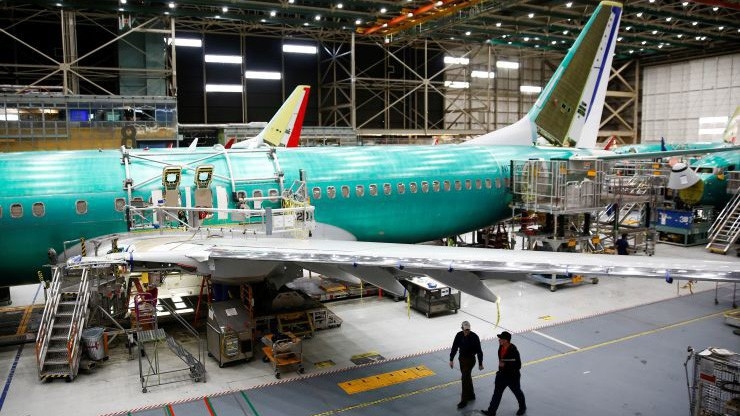 Một máy bay 737 Max đang trong quá trình sản xuất tại nhà máy của Boeing ở Renton, Washington, hôm 27/3/2017 - Ảnh: Reuters/CNBC.