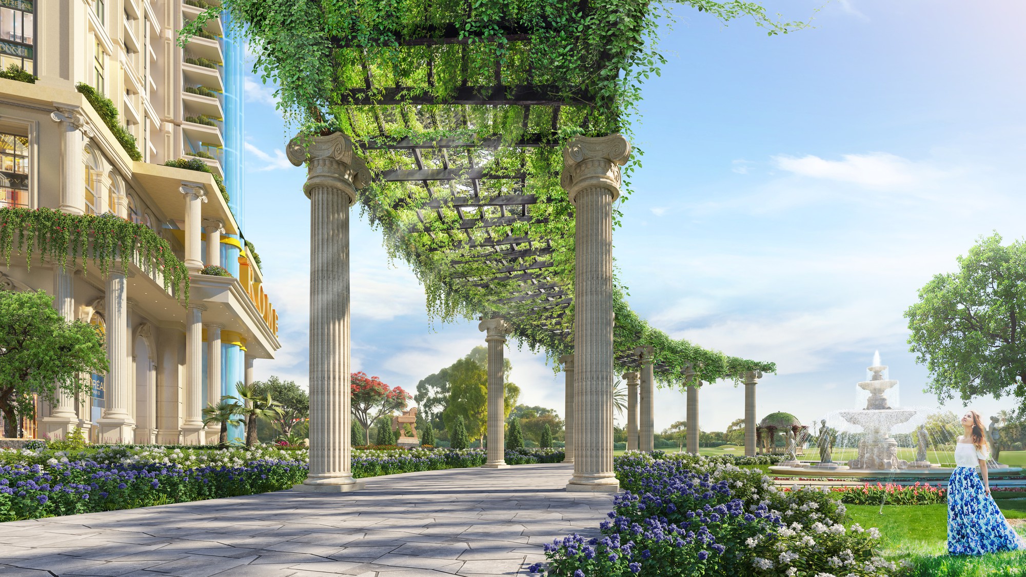 Không chỉ mang đến cảnh quan thu hút, nơi thư giãn cho cư dân, vườn La Mã 3,000m2 còn đóng vai trò là “lá phổi xanh” tạo nên bầu không khí trong lành cho thành Rome.