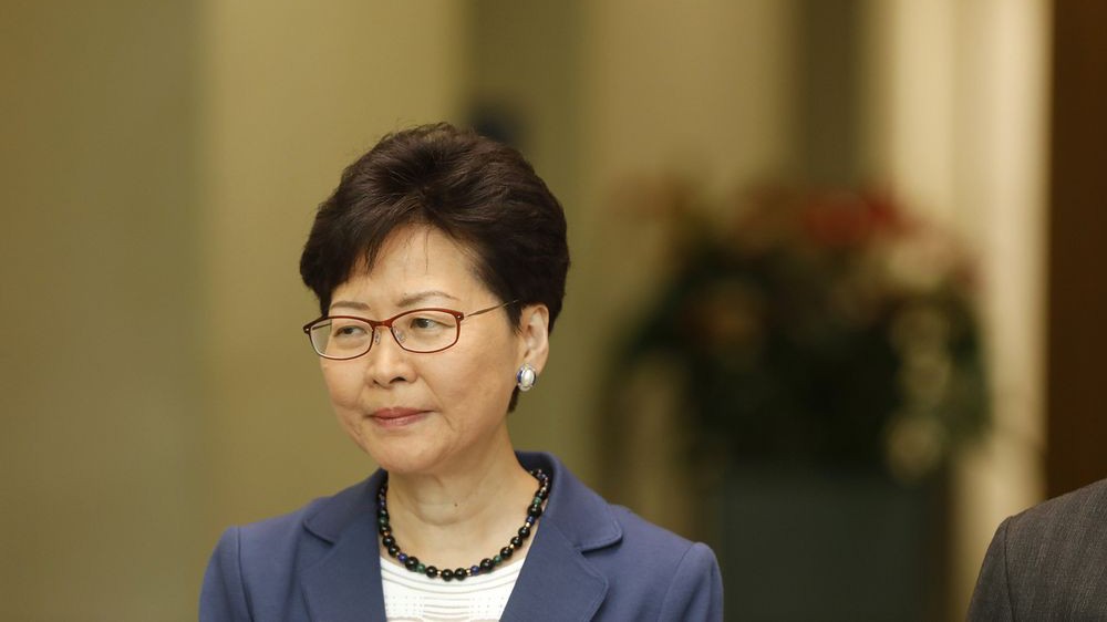 Trưởng đặc khu hành chính Hồng Kông Carrie Lam - Ảnh: Bloomberg.
