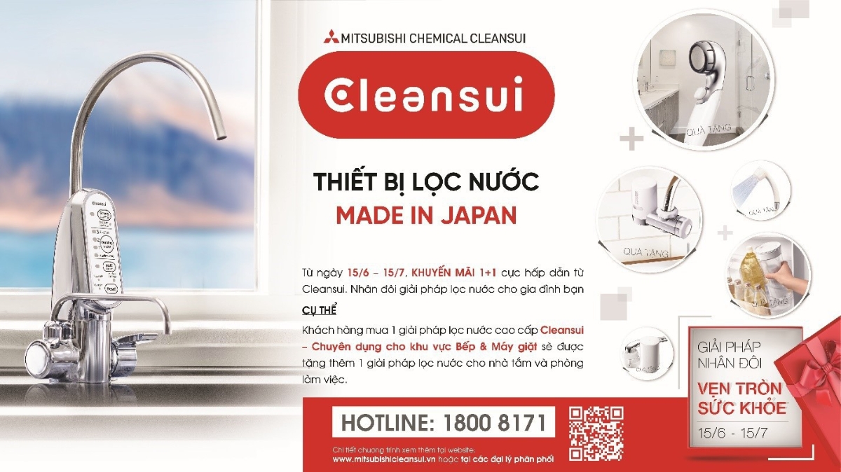 Yên tâm tận hưởng nguồn nước sạch, an toàn với các giải pháp sống khỏe từ Mitsubishi Cleansui.