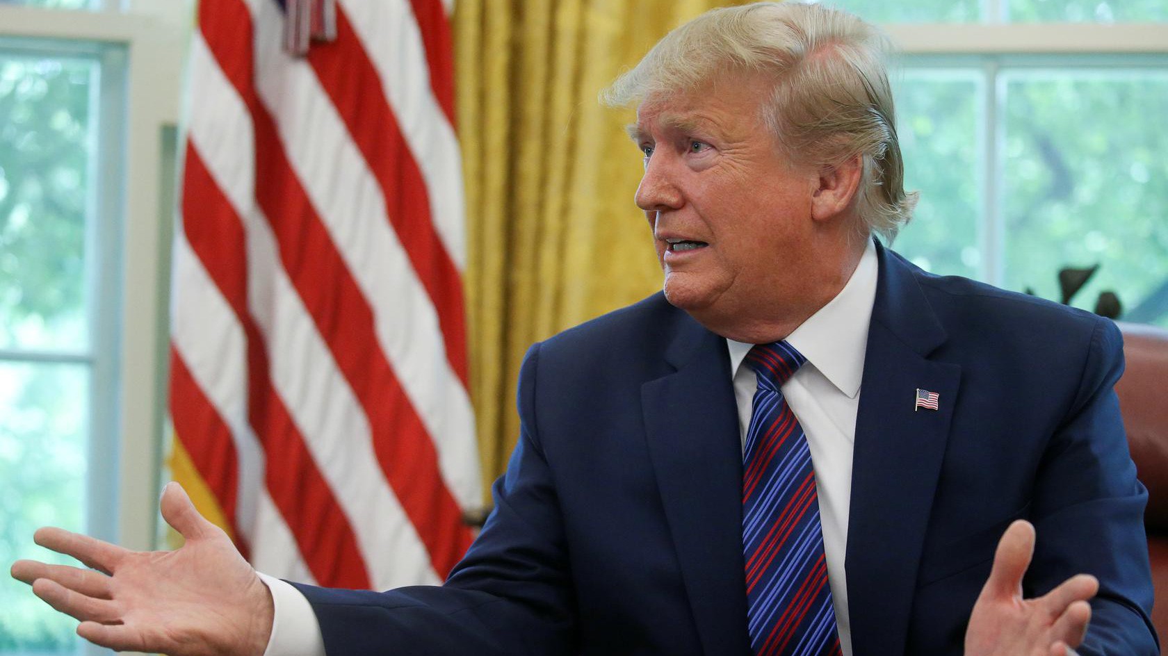 Tổng thống Mỹ Donald Trump trong cuộc họp báo tại Phòng Bầu dục, Nhà Trắng ngày 26/7 - Ảnh: Reuters.