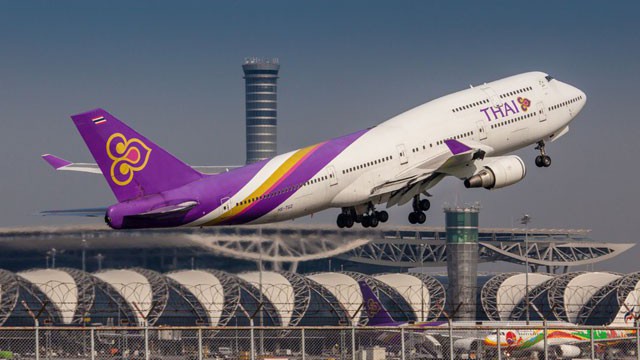 Một máy bay của hãng hàng không Thái Lan Thai Airways.