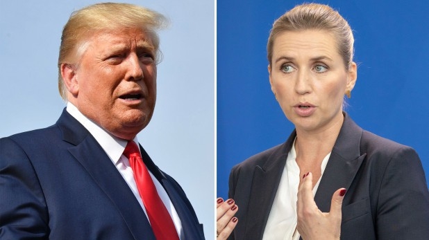 Tổng thống Mỹ Donald Trump (trái) và Thủ tướng Đan Mạch Mette Frederiksen - Ảnh: New York Post.