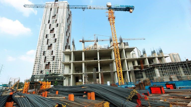 Công trường dự án BID Residence đang bận rộn ngày đêm.