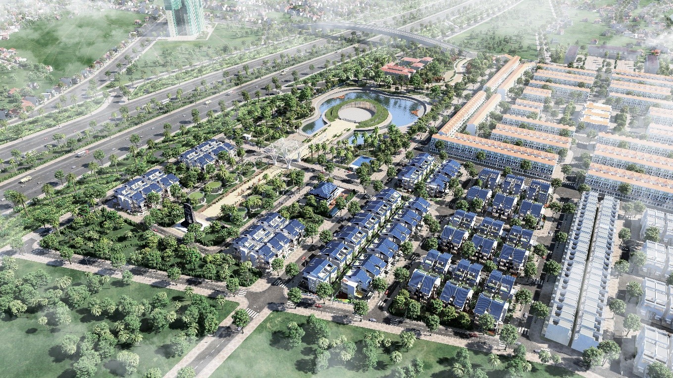 Sol Lake Villa nằm ngay cạnh Công viên Âm nhạc rộng 5,94ha với tâm là Hồ Cây đàn rộng 1,2ha.