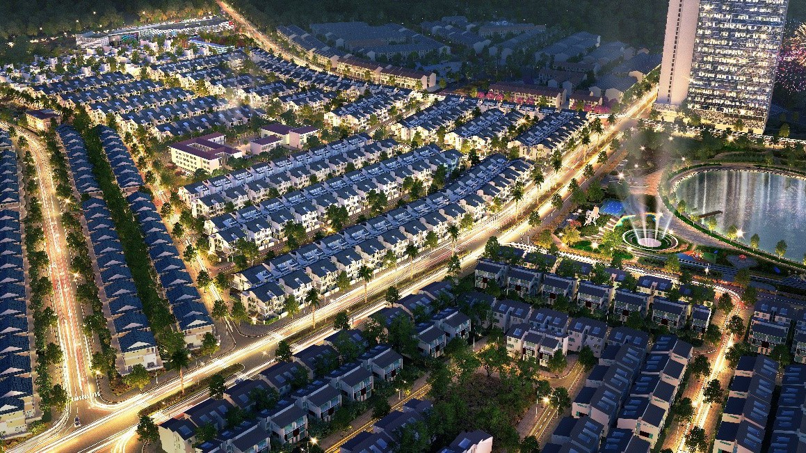 Vị trí lý tưởng của An Vượng Villa khi nằm tại mặt đường lớn và Công viên Thiên Văn học.
