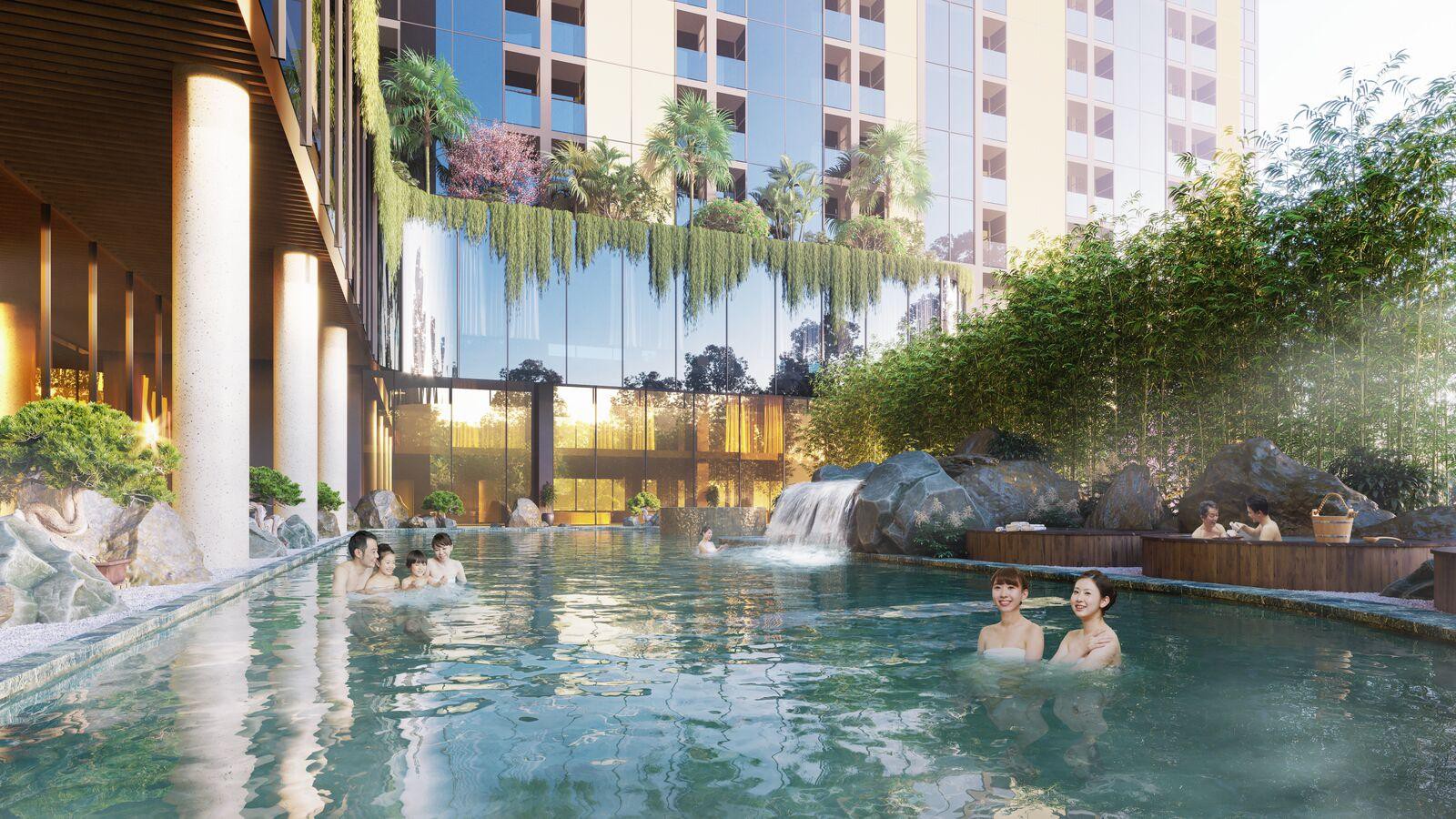 Khu dịch vụ Onsen tại tổ hợp nghỉ dưỡng khoáng nóng 5 sao Wyndham Lynn Times Thanh Thủy.