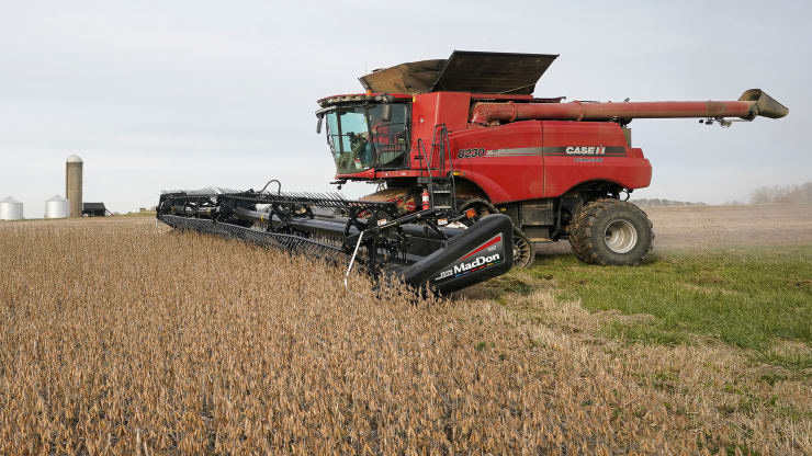 Một cánh đồng đậu tương ở bang Indiana, Mỹ - Ảnh: Reuters.