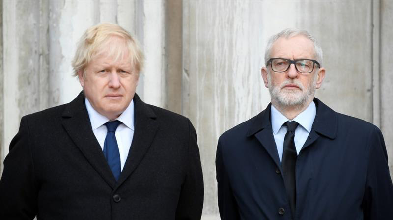 Thủ tướng Anh Boris Johnson và thủ lĩnh Công Đảng Jeremy Corbyn - Ảnh: Reuters.
