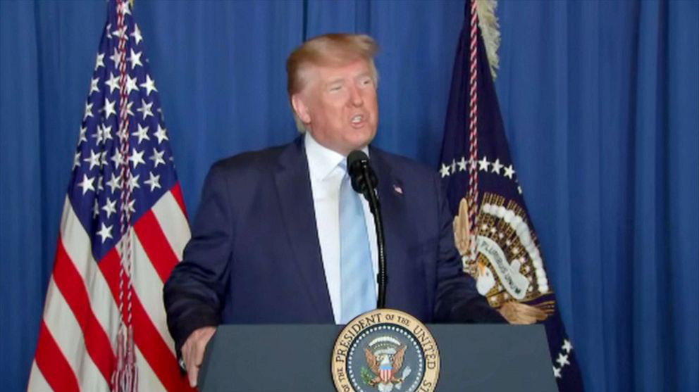 Tổng thống Mỹ Donald Trump trong bài phát biểu trên truyền hình ngày 3/1 - Ảnh: ABC News.