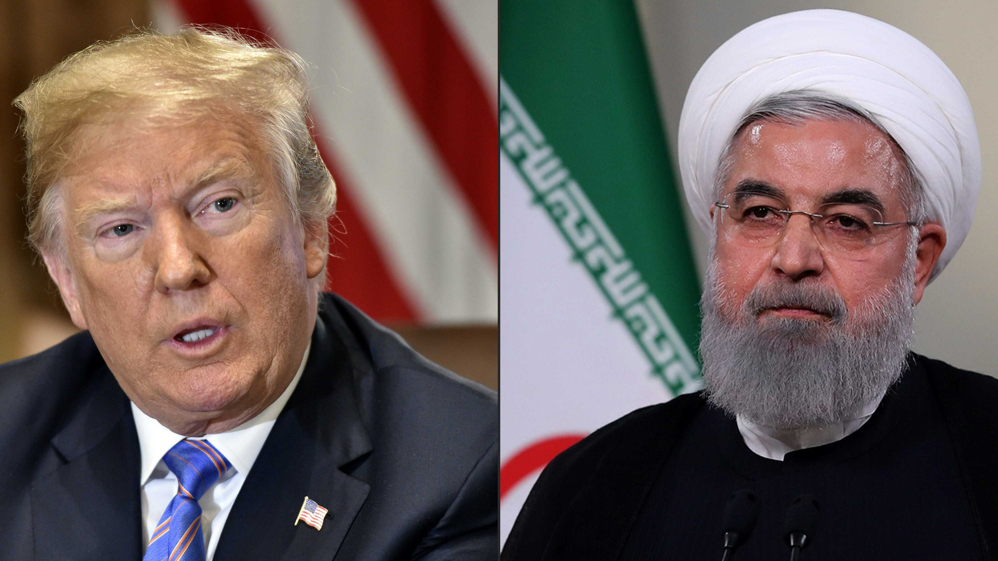Tổng thống Mỹ Donald Trump (trái) và Tổng thống Iran Hassan Rouhani.