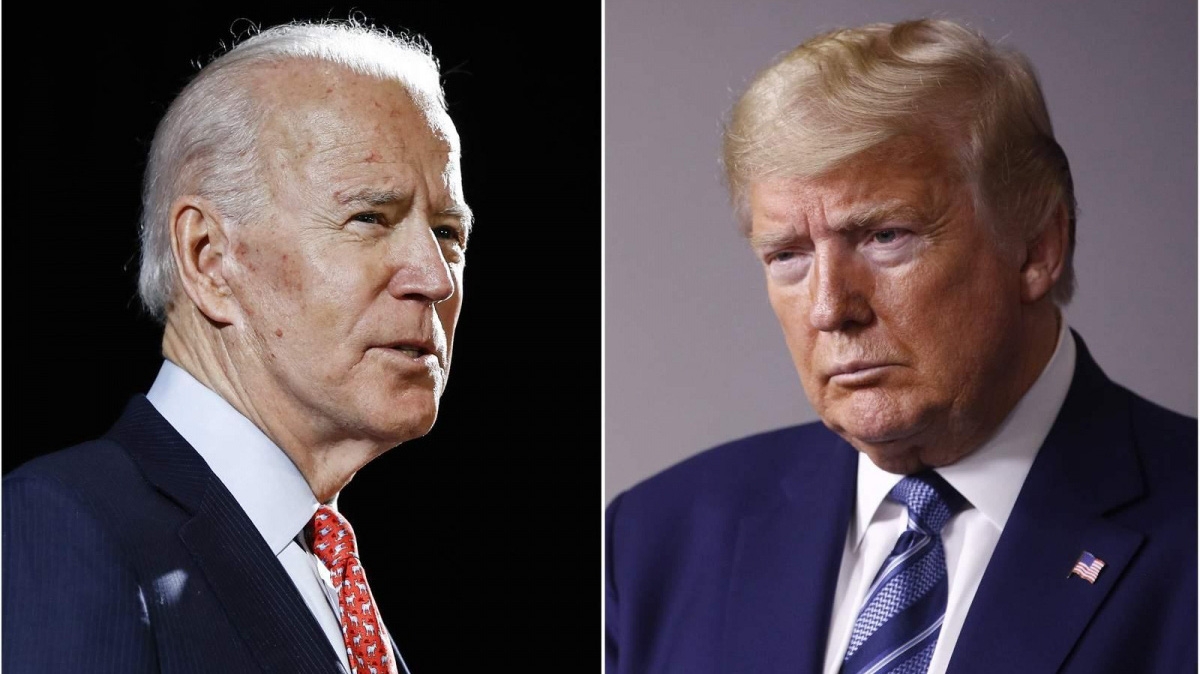 Hai ứng cử viên Tổng thống Mỹ 2020 Joe Biden (trái) và Donald Trump.