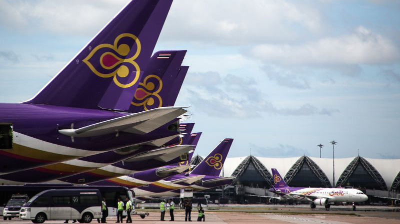 Máy bay của Thai Airways - Ảnh: Bloomberg.