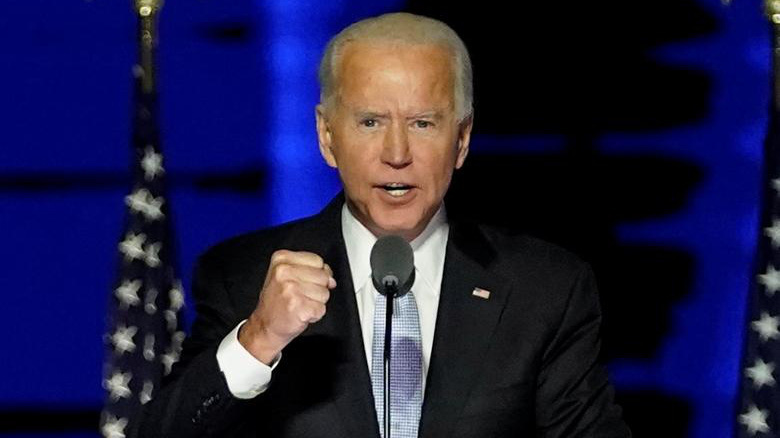 Ông Biden phát biểu mừng chiến thắng ở Wilmington, Delaware hôm 7/11 - Ảnh: Reuters.