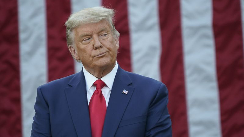 Tổng thống Mỹ Donald Trump phát biểu tại Nhà Trắng hôm 3/11 - Ảnh: Bloomberg