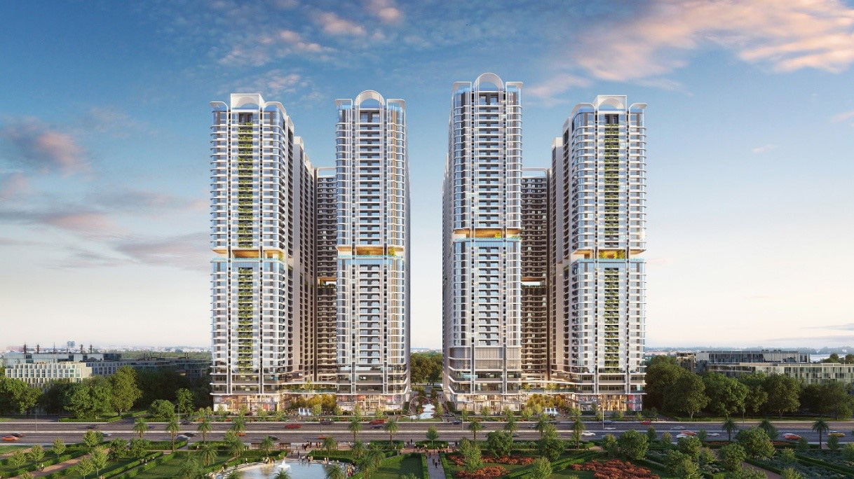 stral City nằm trên mặt tiền quốc lộ 13 (Thuận An), có quy mô 8 toà tháp 40 tầng cao nhất Bình Dương. 