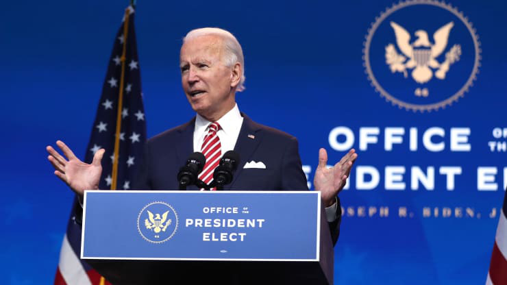 Ông Joe Biden phát biểu tại một sự kiện ở Wilmington, Delaware hôm 16/11 - Ảnh: Getty/CNBC.