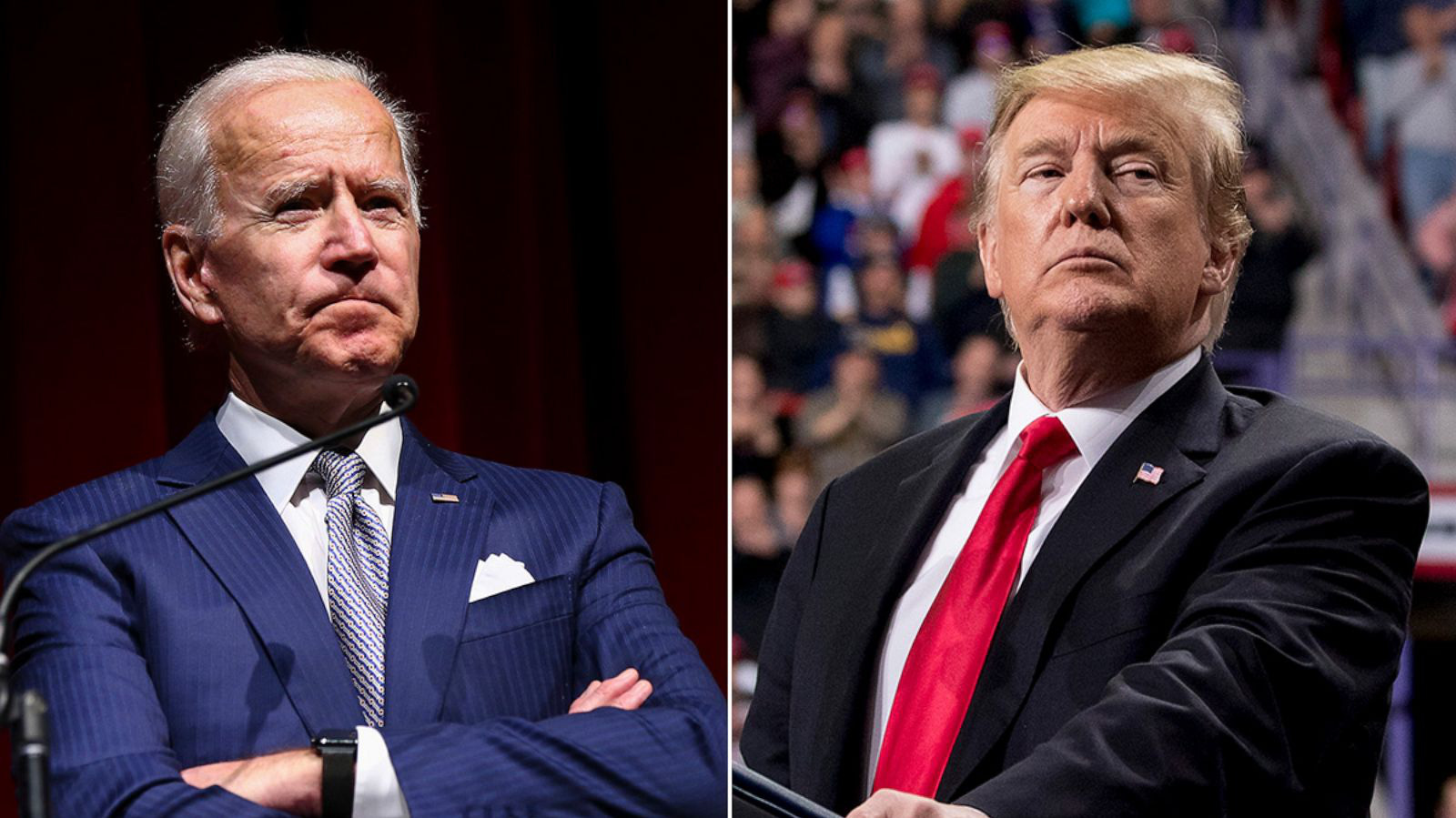 Hai ứng viên tổng thống Mỹ 2020, ông Joe Biden (trái) và ông Donald Trump - Ảnh: ABC.