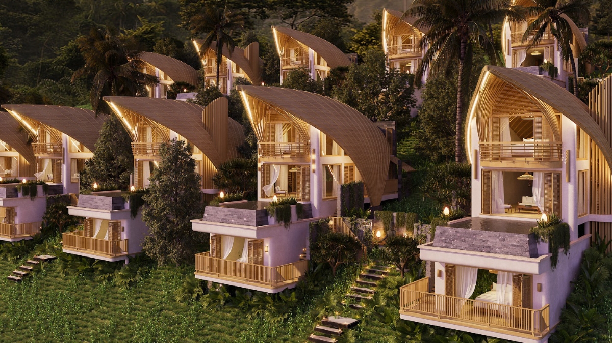Các căn biệt thự nghỉ dưỡng của Parahills Resort Hòa Bình mang kiến trúc độc đáo chưa từng có.