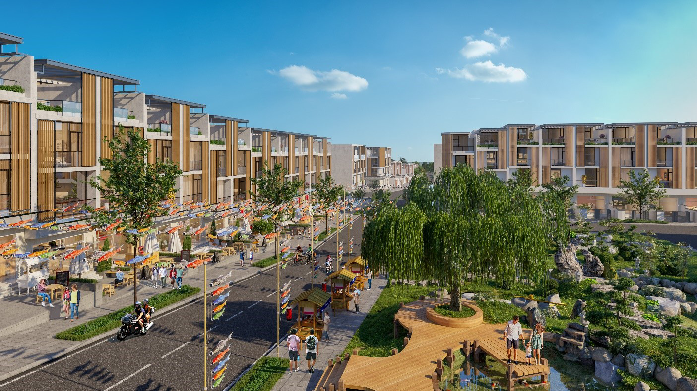 Phối cảnh Phố đèn cá chép Koinobori.