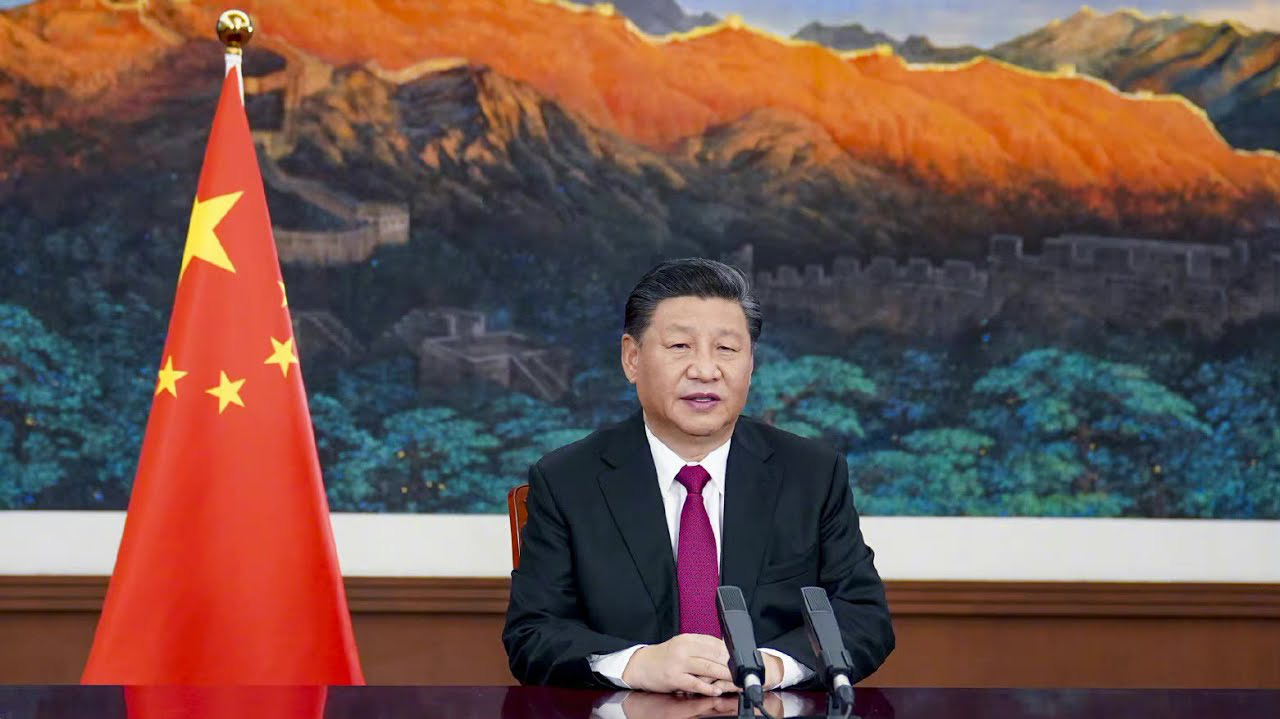 Chủ tịch Trung Quốc Tập Cận Bình phát biểu tại Davos Agenda ngày 25/1 - Ảnh: Bloomberg.