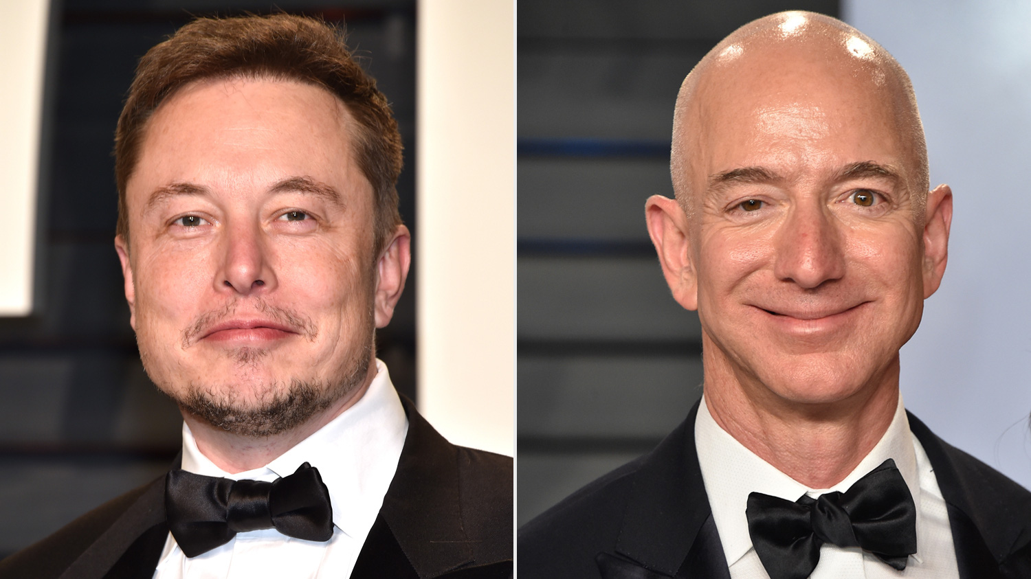 Tỷ phú Elon Musk (trái) và tỷ phú Jeff Bezos - Ảnh: People.