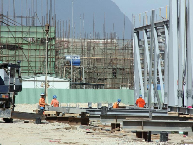 Trên công trường dự án Formosa, Hà Tĩnh.<br>