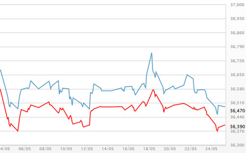 Diễn biến giá vàng SJC tại DOJI - Nguồn: DOJI.<br>