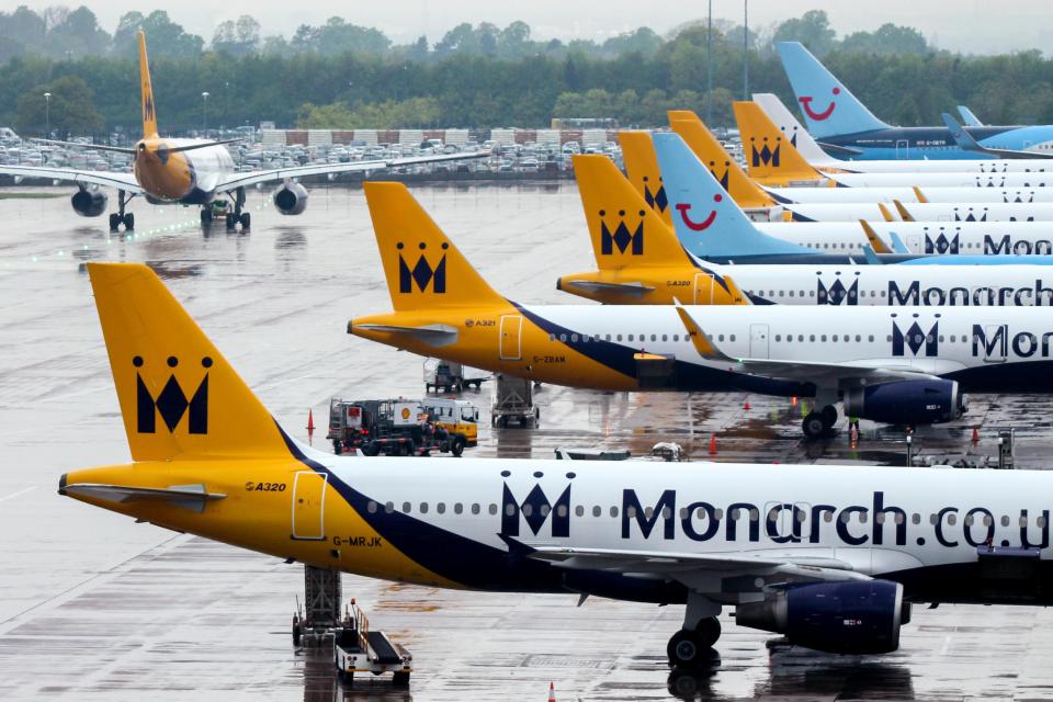 Máy bay của Monarch Airlines, hãng hàng không Anh phá sản mới đây.<br>