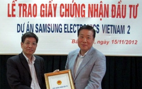 Những dự án như Samsung là điểm sáng trong một năm sụt giảm về FDI.<br>
