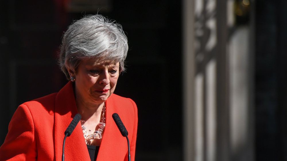 Thủ tướng Anh tuyên bố từ chức trong tâm trạng khá xúc động ngày 24/5 - Ảnh: Bloomberg.