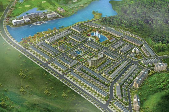 Với tổng diện tích trên 27,5 ha, khu biệt thự nhà vườn Mậu Lâm nằm ngay cửa ngõ thành phố Vĩnh Yên và mặt hướng ra hồ Đầm Vạc.