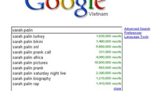 Những từ khóa “nóng” nhất Google năm 2008