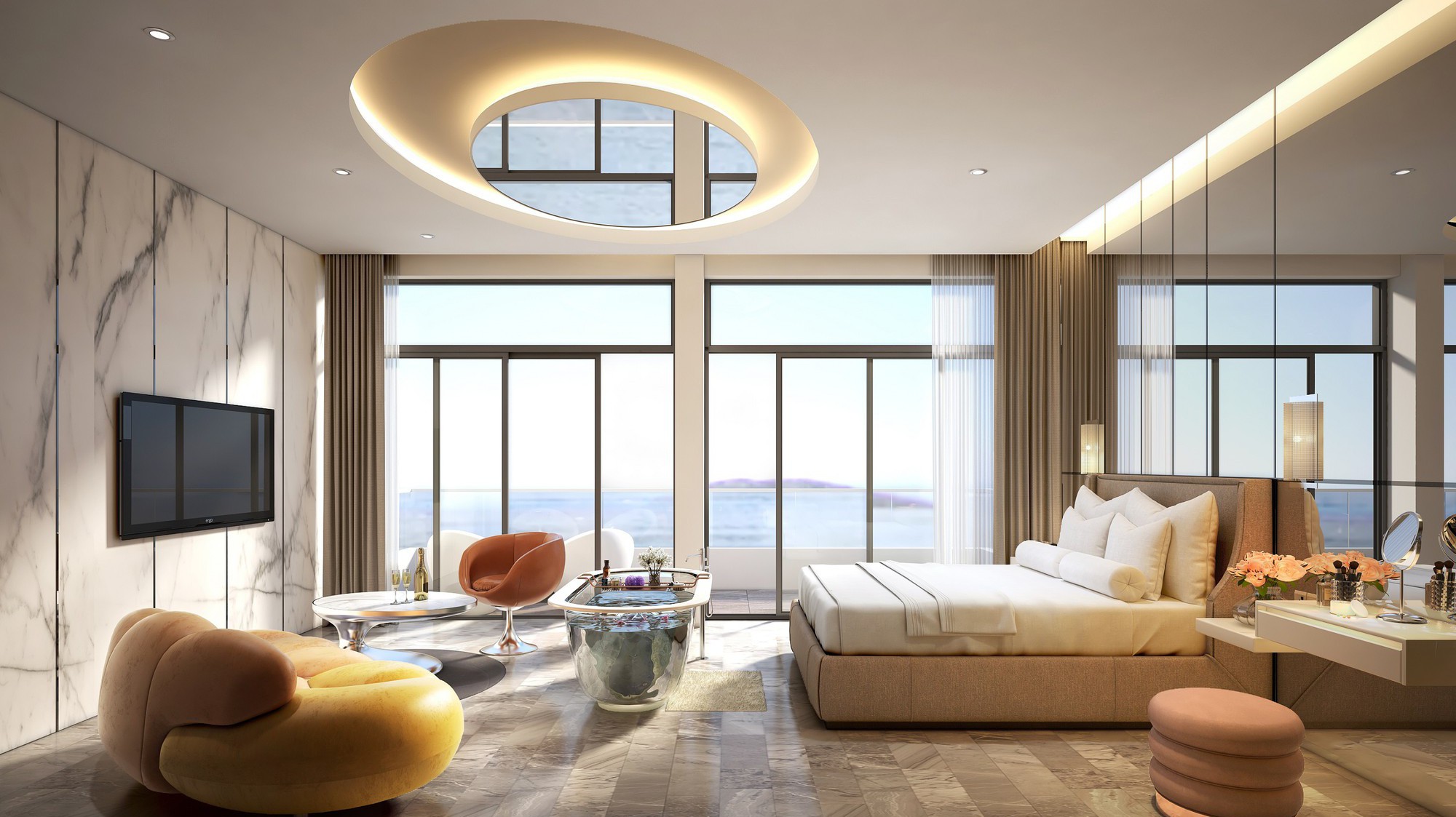 Phối cảnh nội thất dự án Coco Música Resort.