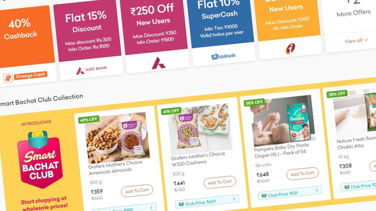 Giao diện của Grofers - Ảnh: Bloomberg.