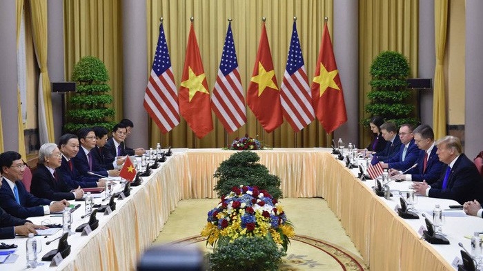 Tổng bí thư, Chủ tịch nước Nguyễn Phú Trọng hội đàm với Tổng thống Donald Trump - Ảnh: Gia Linh