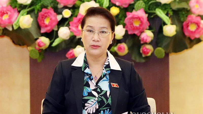 Chủ tịch Quốc hội Nguyễn Thị Kim Ngân phát biểu tại phiên họp.